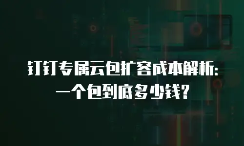 钉钉专属云包扩容成本解析：一个包到底多少钱？