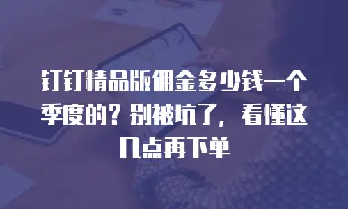 钉钉精品版佣金多少钱一个季度的？别被坑了，看懂这几点再下单