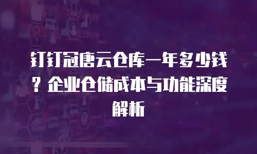 钉钉冠唐云仓库一年多少钱？企业仓储成本与功能深度解析
