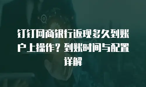 钉钉网商银行返现多久到账户上操作？到账时间与配置详解