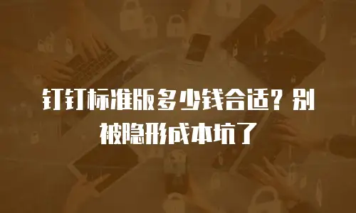 钉钉标准版多少钱合适？别被隐形成本坑了