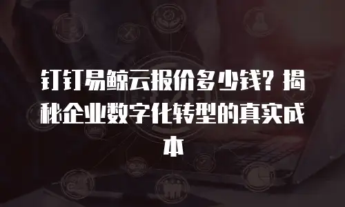 钉钉易鲸云报价多少钱？揭秘企业数字化转型的真实成本