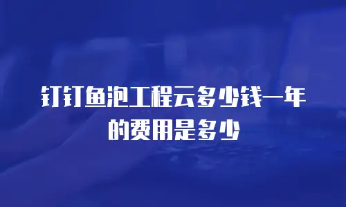 钉钉鱼泡工程云多少钱一年的费用是多少