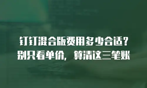 钉钉混合版费用多少合适？别只看单价，算清这三笔账
