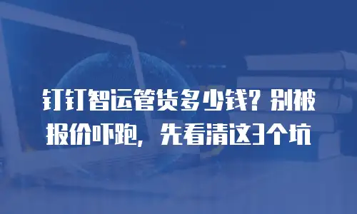 钉钉智运管货多少钱？别被报价吓跑，先看清这3个坑