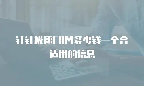 钉钉极速CRM多少钱一个合适用的信息