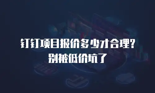 钉钉项目报价多少才合理？别被低价坑了