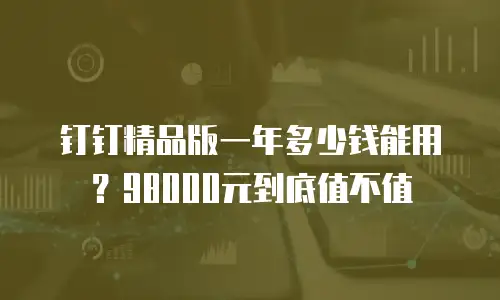 钉钉精品版一年多少钱能用？98000元到底值不值