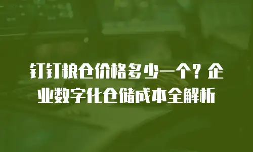 钉钉粮仓价格多少一个？企业数字化仓储成本全解析