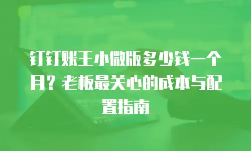钉钉账王小微版多少钱一个月？老板最关心的成本与配置指南