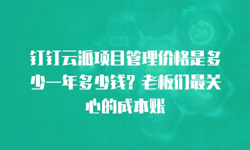 钉钉云派项目管理价格是多少一年多少钱？老板们最关心的成本账