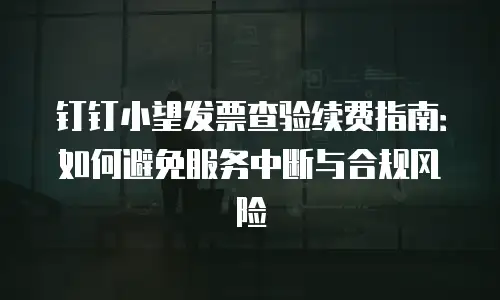 钉钉小望发票查验续费指南：如何避免服务中断与合规风险