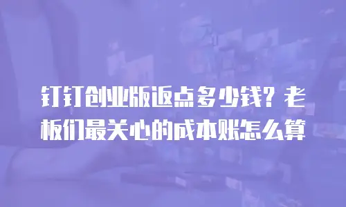 钉钉创业版返点多少钱？老板们最关心的成本账怎么算