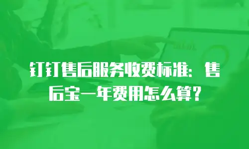 钉钉售后服务收费标准：售后宝一年费用怎么算？