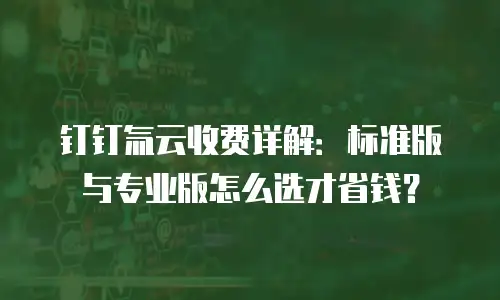 钉钉氚云收费详解：标准版与专业版怎么选才省钱？