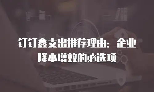 钉钉鑫支出推荐理由：企业降本增效的必选项