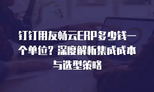 钉钉用友畅云ERP多少钱一个单位？深度解析集成成本与选型策略