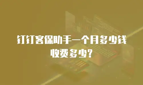 钉钉客保助手一个月多少钱收费多少？