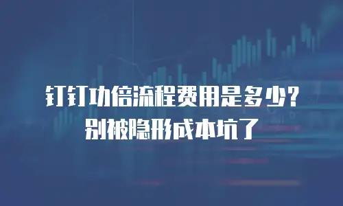 钉钉功倍流程费用是多少？别被隐形成本坑了