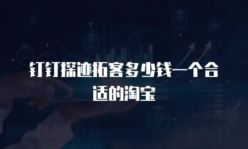 钉钉探迹拓客多少钱一个合适的淘宝