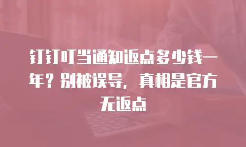 钉钉叮当通知返点多少钱一年？别被误导，真相是官方无返点