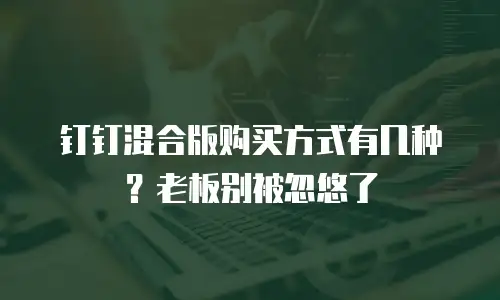 钉钉混合版购买方式有几种？老板别被忽悠了
