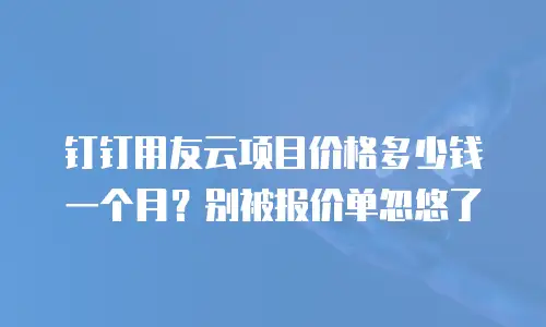 钉钉用友云项目价格多少钱一个月？别被报价单忽悠了