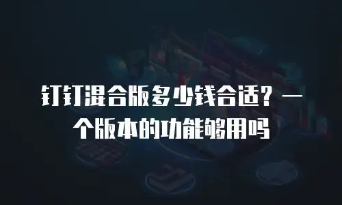 钉钉混合版多少钱合适？一个版本的功能够用吗
