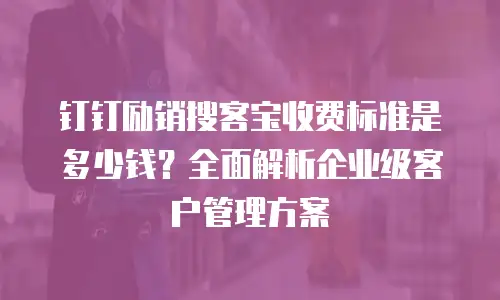 钉钉励销搜客宝收费标准是多少钱？全面解析企业级客户管理方案