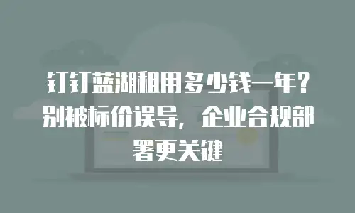 钉钉蓝湖租用多少钱一年？别被标价误导，企业合规部署更关键
