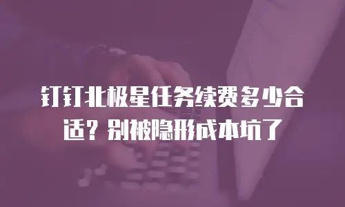 钉钉北极星任务续费多少合适？别被隐形成本坑了