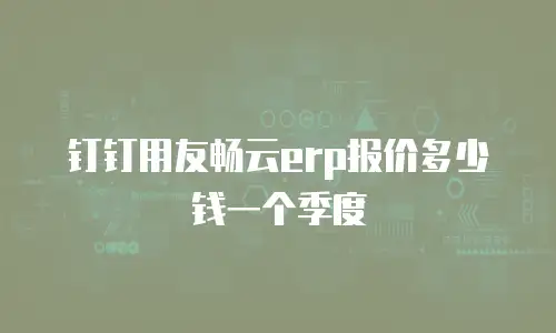 钉钉用友畅云erp报价多少钱一个季度