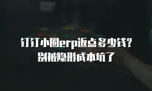 钉钉小圈erp返点多少钱？别被隐形成本坑了