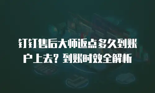 钉钉售后大师返点多久到账户上去？到账时效全解析