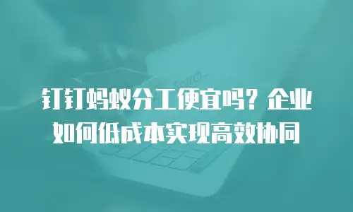 钉钉蚂蚁分工便宜吗？企业如何低成本实现高效协同