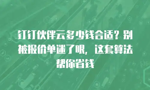 钉钉伙伴云多少钱合适？别被报价单迷了眼，这套算法帮你省钱