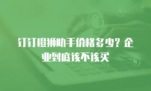钉钉橙狮助手价格多少？企业到底该不该买