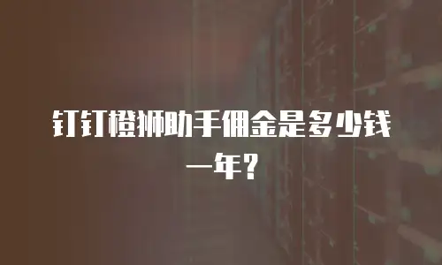 钉钉橙狮助手佣金是多少钱一年？