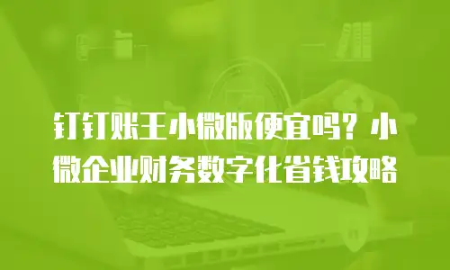 钉钉账王小微版便宜吗？小微企业财务数字化省钱攻略