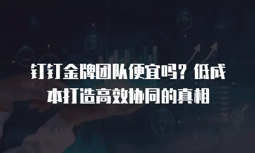 钉钉金牌团队便宜吗？低成本打造高效协同的真相