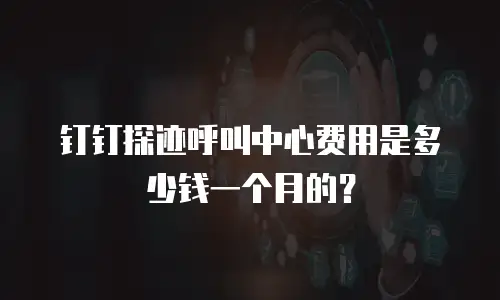 钉钉探迹呼叫中心费用是多少钱一个月的？