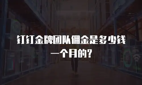 钉钉金牌团队佣金是多少钱一个月的？