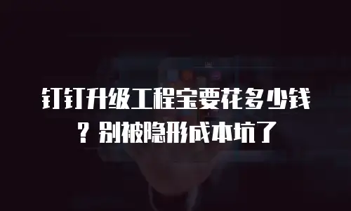 钉钉升级工程宝要花多少钱？别被隐形成本坑了
