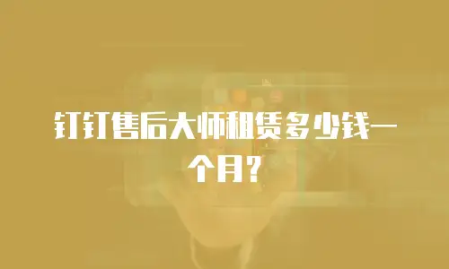 钉钉售后大师租赁多少钱一个月？