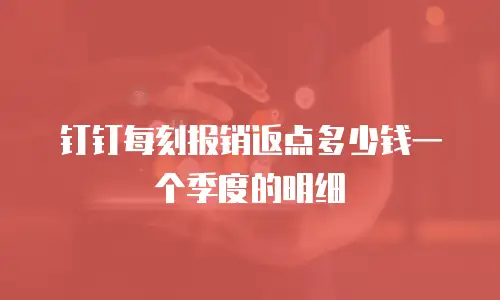 钉钉每刻报销返点多少钱一个季度的明细