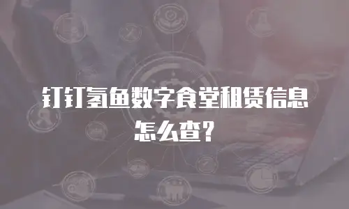 钉钉氢鱼数字食堂租赁信息怎么查？