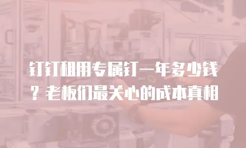 钉钉租用专属钉一年多少钱？老板们最关心的成本真相