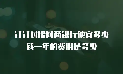钉钉对接网商银行便宜多少钱一年的费用是多少