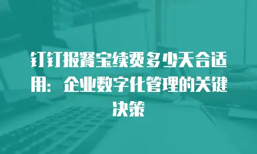 钉钉报餐宝续费多少天合适用：企业数字化管理的关键决策