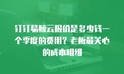钉钉易鲸云报价是多少钱一个季度的费用？老板最关心的成本明细